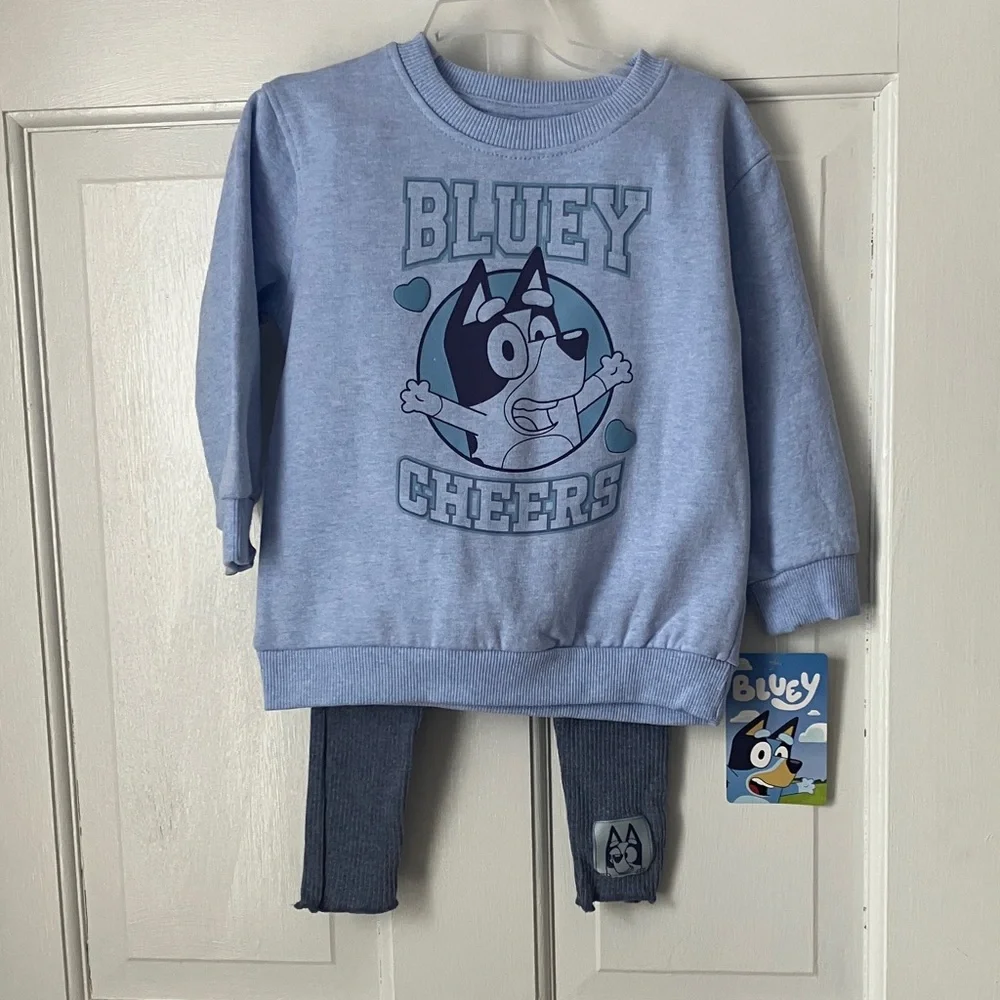 Bluey Cheers Sweatshirt and Pants Set NWT 2T